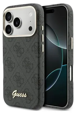 Immagine prodotto di Custodia per iPhone 17 Pro Max, Guess Script 4G Logo per MagSafe, nera