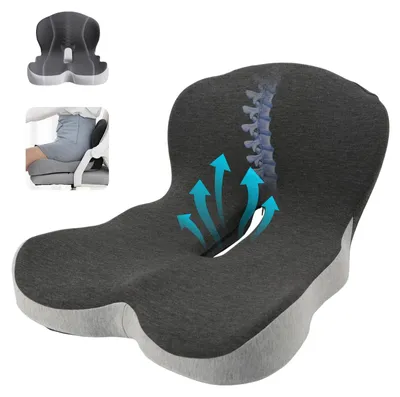 Image de Omgoods - Coussin de siège intégré en forme de L avec support lombaire