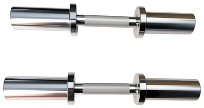 Image de Ensemble de haltères olympiques - 50 mm - 40,6 cm - Acier allié - Chrome - Haltères