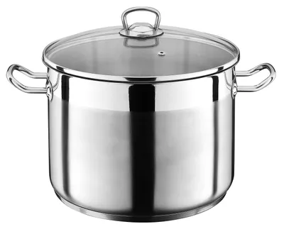 Productafbeelding van Kookpan kookpannen - 17 liter - 30 x 24 cm - Roestvrij staal - Glazen deksel