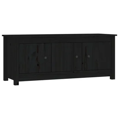 Immagine prodotto di vidaXL Scarpiera nera 110x38x45,5 cm in legno di pino massiccio