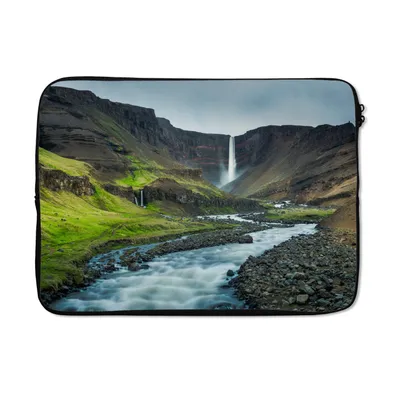 Produktbild von MuchoWow® Laptop Hülle 14 ZollWasserfall - Skandinavien - Hengifoss Laptoptasche - Laptoptasche - Stoßsicher - Schutzhaube