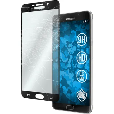 Produktbild von 1er-Pack PhoneNatic Glas-Folie klar full-screen schwarz kompatibel mit Samsung Galaxy A9 (2016) - Panzerglas für Galaxy A9 (2016)