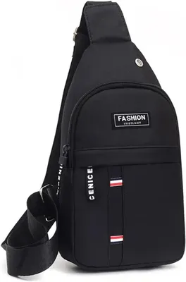 Produktbild von Sling Bag Herren Crossbody Tasche Brusttasche Umhängetasche, Schwarz, A0572