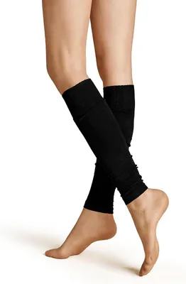 Productafbeelding van Dames beenwarmers - Gebreide manchetten - Warmte en stijl - Zacht katoen met alpacawol - 100 DEN - Zwart