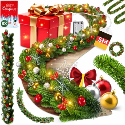 Produktbild von KESSER® Weihnachtsgirlande LED Beleuchtung Girlande Weihnachtsdeko In & Outdoor