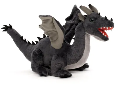 Produktbild von Uni-Toys - Drache grau - 34 cm (Länge) - Plüschtier, Kuscheltier – Grau-schwarz (34 Cm)