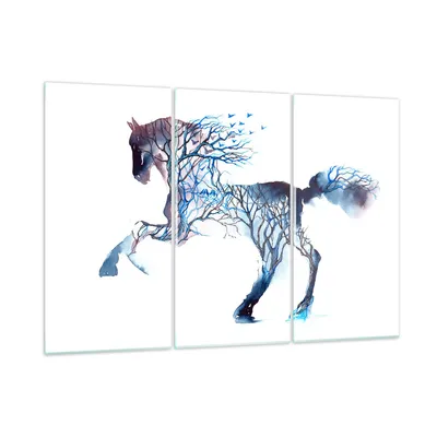 Produktbild von Bilder auf glas - natur malen schön Hengst - 105x70cm - Glasbilder - Wandbilder - Kunstdruck - zum Aufhängen bereit - Wanddekoration aus Glas - Glas Bilder - Wandbild auf Glas - GCE105x70-3123