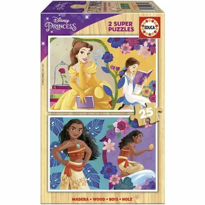 Image de Puzzle 2X25 Disney Princesse (Bella + Vaiana) 19671 Educa