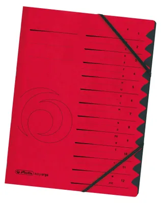 Image de herlitz Ordnungsmappe easyorga, A4, Karton, 12 F„cher, rot