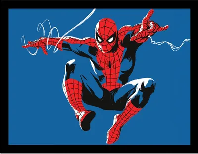 Produktbild von Spider-Man - Gerahmtes Poster "Web Lines Landscape" PM8605 (30 cm x 40 cm) (Blau/Rot)