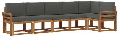 Immagine prodotto di vidaXL Set divani da esterno con cuscini 6 pezzi Naturale e Antracite