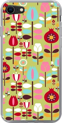 Produktbild von MuchoWow® Handyhülle Schutzhülle Hülle für Telefoonhoesje iPhone SE 2020 Muster - Blumen - Farben Silikon Softcase Handy Hülle - Kartenbesitzer