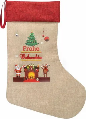 Produktbild von Weihnachtsstrumpf Tannenbaum Kamin 31x46cm Jute