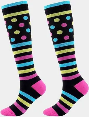 Obrázok produktu pre Striped Dots dámske kompresné podkolienky M