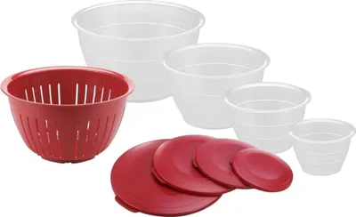 Immagine prodotto di Set di ciotole WESTMARK Olympia trasparente/rosso 9 pezzi.
