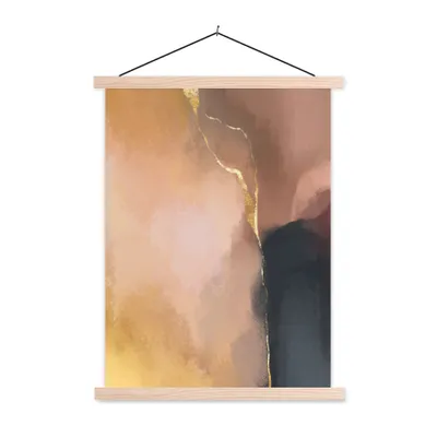 Produktbild von MuchoWow® Textilposter Abstrakt - Malerei - Pastell 60x80 cm mit holzfarbenen Rahmen - Wandbild