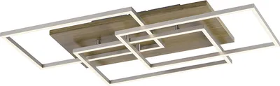 Produktbild von Selltec Deckenlampe Rahmen Holz Farbtemperaturregelung Fernbedienung dimmbar eckig Wohnzimmer, Schlafzimmer, Esszimmer