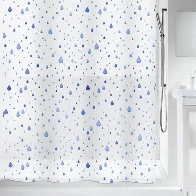 Produktbild von Spirella Duschvorhang Natur, vers. Designs Farbe: Waterdrop blue