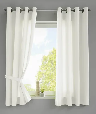 Produktbild von 2er Set Vorhänge Schal Ösen »Berlin« HxB 145x140 cm Creme Blickdicht Microsatin Lichtdurchlässig Uni Matt 20405N2