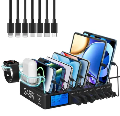 Productafbeelding van Oplaadstation voor meerdere apparaten, 245 W met LCD-display