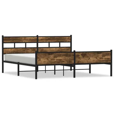 Produktbild von Metallbett ohne Matratze Räuchereiche 180x200 cm