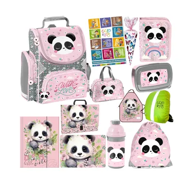 Produktbild von GOLDKIDS - Schulranzen für Jungen und Mädchen, 13er-Set - Schul-Rucksack für Kinder mit Federmäppchen - Schuhbeutel Trinkflasche und Brotdose