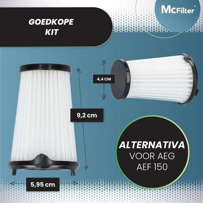 Productafbeelding van McFilter 6x filter geschikt voor AEG CX7 en QX8 stofzuigers, vervanging HEPA-filter AEF150 accustofzuiger