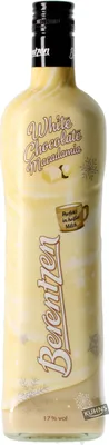 A bottle of Berentzen White Chocolate Macadamia liqueur.