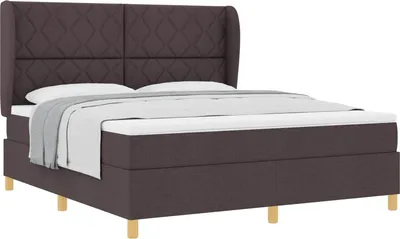 Immagine prodotto di vidaXL Letto a molle con materasso grigio scuro 90x190 cm marrone scuro