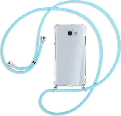 Produktbild von Handykette Backcover-Schutzhülle mit Band (Metall silberfarben) für Samsung Galaxy A5 2017 - himmelblau