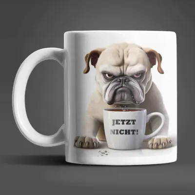 Produktbild von Hund JETZT NICHT Kaffeetasse Teetasse Tasse Geschenkidee 330 ml