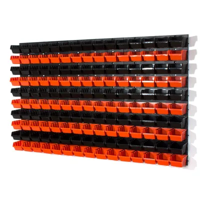 Image de 150 bacs gerbables avec étagère murale 120 x 80 cm | étagère murale de stockage