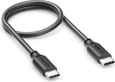 Produktbild von deleyCON 0,30m USB-C Kabel PD3.0 100W Schnellladekabel - Schwarz