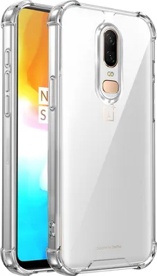 Immagine prodotto di Custodia trasparente per OnePlus 6, retro trasparente ibrido, copertura antiurto con paraurti in TPU