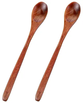 2er Set Honiglöffel aus Padaukholz, 19 cm, handgefertigt
