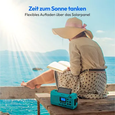 Produktbild von MEDION LIFE E66806 DYNAMO-KURBELRADIO, Tragbar, Digital, AM, FM, LCD, Blau, USB Typ-C