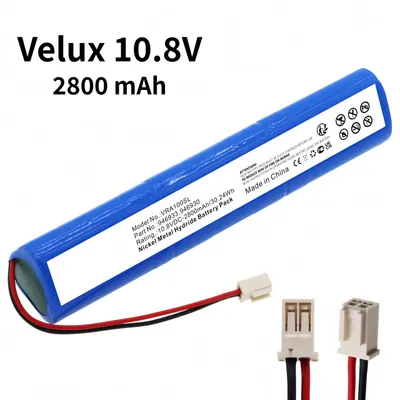 Productafbeelding van 10,8 V 2500 mAh Ni-MH vervangende accu voor VELUX-rolluiken, compatibel met 846933 946930 946933, met kabel en stekker voor rolluiken op zonne-energie