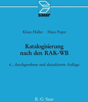 Produktbild von Katalogisierung nach den RAK-WB