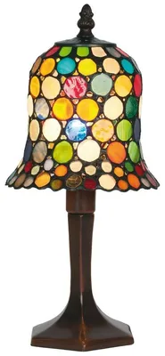 Produktbild von Casa Padrino Tiffany Tischleuchte / Hockerleuchte Mehrfarbig Ø 16 x H. 36 cm - Handgefertigte Tiffany Dekoleuchte