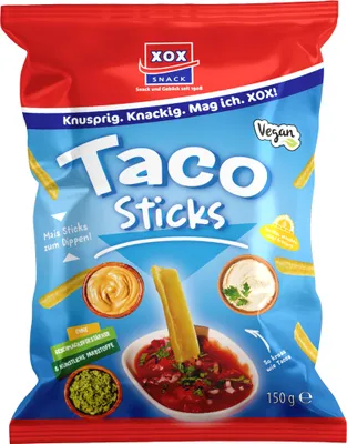 Immagine prodotto di XOX Taco Sticks da intingere conal gusto di mais 150g