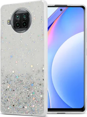 Produktbild von Cadorabo Hülle für Xiaomi Mi 10T LITE in Transparent mit Glitter Schutzhülle aus flexiblem TPU Silikon mit funkelnden Glitter Case Cover Etui Handy Hülle
