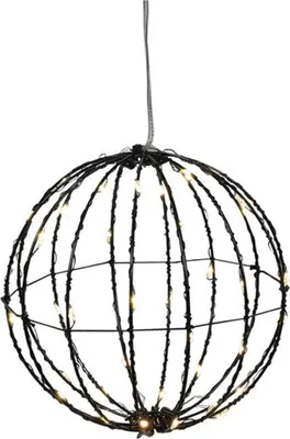 Produktbild von Svenska living bal zwart 15cm 40led timer op batterij