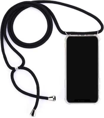 Zdjęcie produktu dla Etui z sznurkiem, pasujące do Samsung Galaxy S20 Ultra - przezroczyste etui na telefon Samsung Galaxy S20 Ultra - czarny sznurek - CHPN