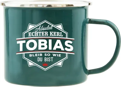Produktbild von Echter Kerl Emaille Kaffeetasse Kaffeebecher Tobias