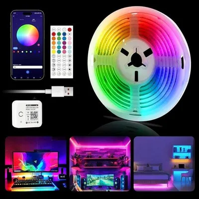 Image de Guirlande LED RGB - Synchronisation musicale,via application - 2 m - Multicolore