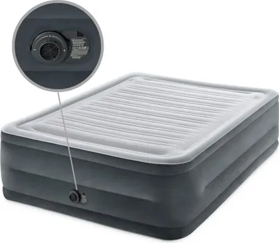 Produktbild von Intex 64418NP - Luftbett Queen Comfort Plush mit Pumpe 203 x 152 cm - Selbstaufblasend für 2 Personen