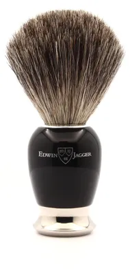 Zdjęcie produktu dla Edwin Jagger 81SB586AMZ - Klasyczny pędzel do golenia z syntetycznego włosia, imitujący drewno hebanu