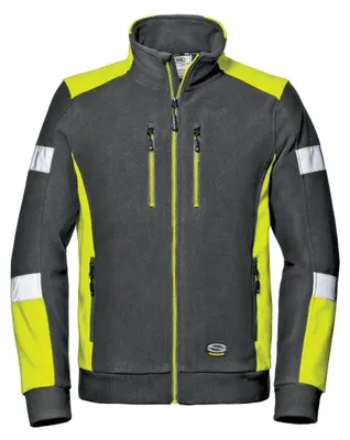 Produktbild von Sir Safety Comfort Herren Arbeits-Sweatjacke Mikrofleece, reflektierend, wärmeisolierend, M, Anthrazit/Hochsichtgelb