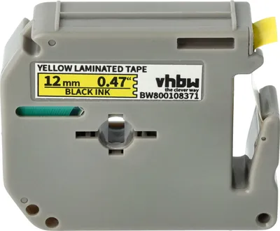 Produktbild von vhbw Schriftband-Kassette Ersatz für Brother M-K631 für Etiketten-Drucker 8m x 12mm Schwarz auf Gelb
